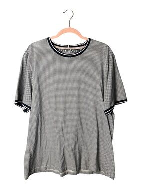 Ted Baker Navy and White Geckoe Micro-Pattern Short Sleeve Tee